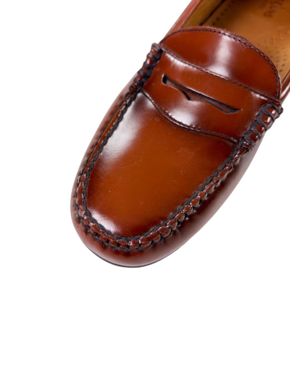 G.H. Bass Co Weejuns Whitney Penny Loafers Womens 9 M Burnished Cognac Leather - Picture 6 of 10